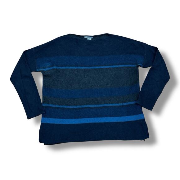 Vince Women’s M Blue Striped Wool Cashmere Pullover Sweater - Picture 1 of 5